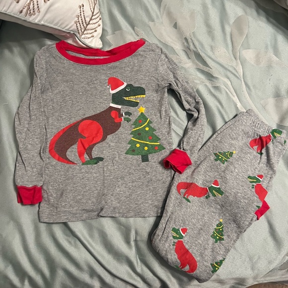 Christmas dinosaur long sleeve pajama set 3T toddler boy - Picture 1 of 7